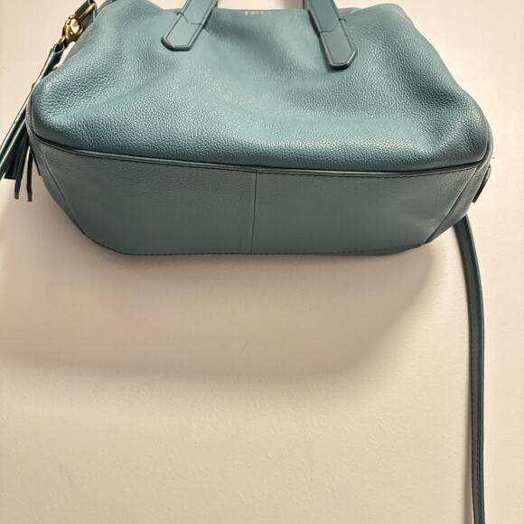 Fossil Bag Womens Size Medium Blue Leather Satchel Crossbody Top Handle Purse - Picture 4 of 11